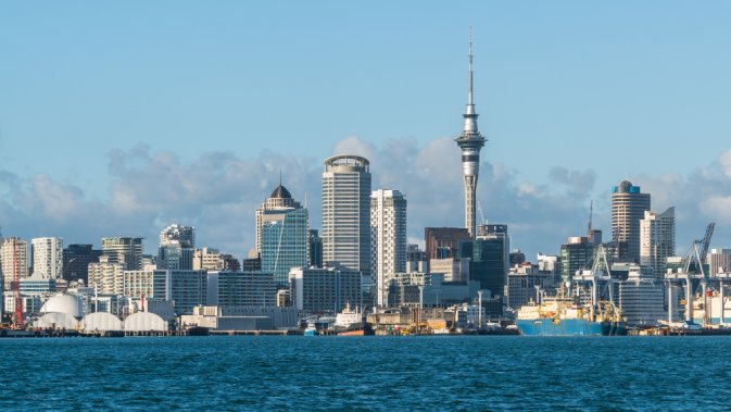 Widok miasta Auckland w Nowej Zelandii