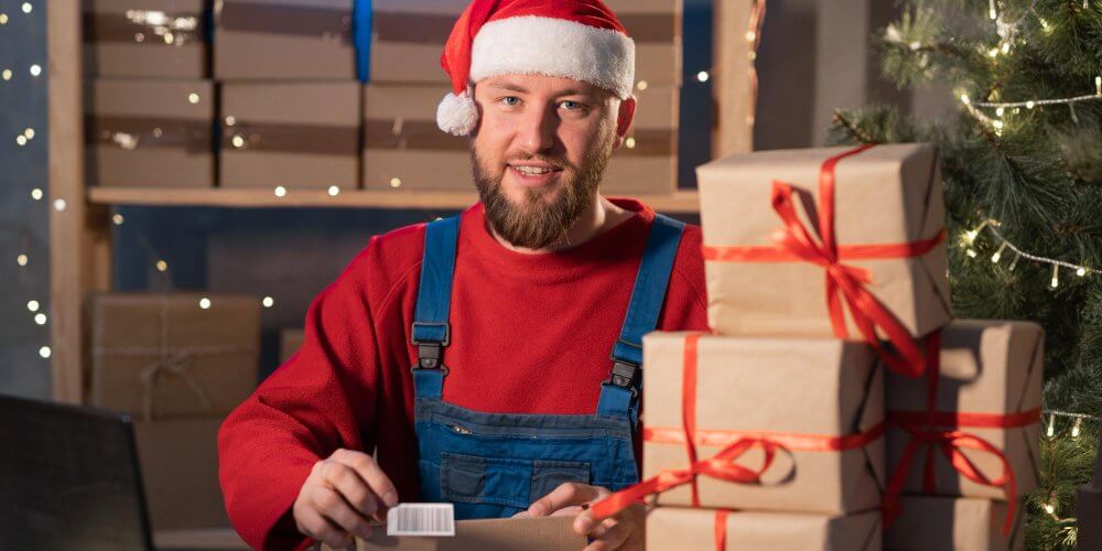 Prezenty świąteczne u kuriera